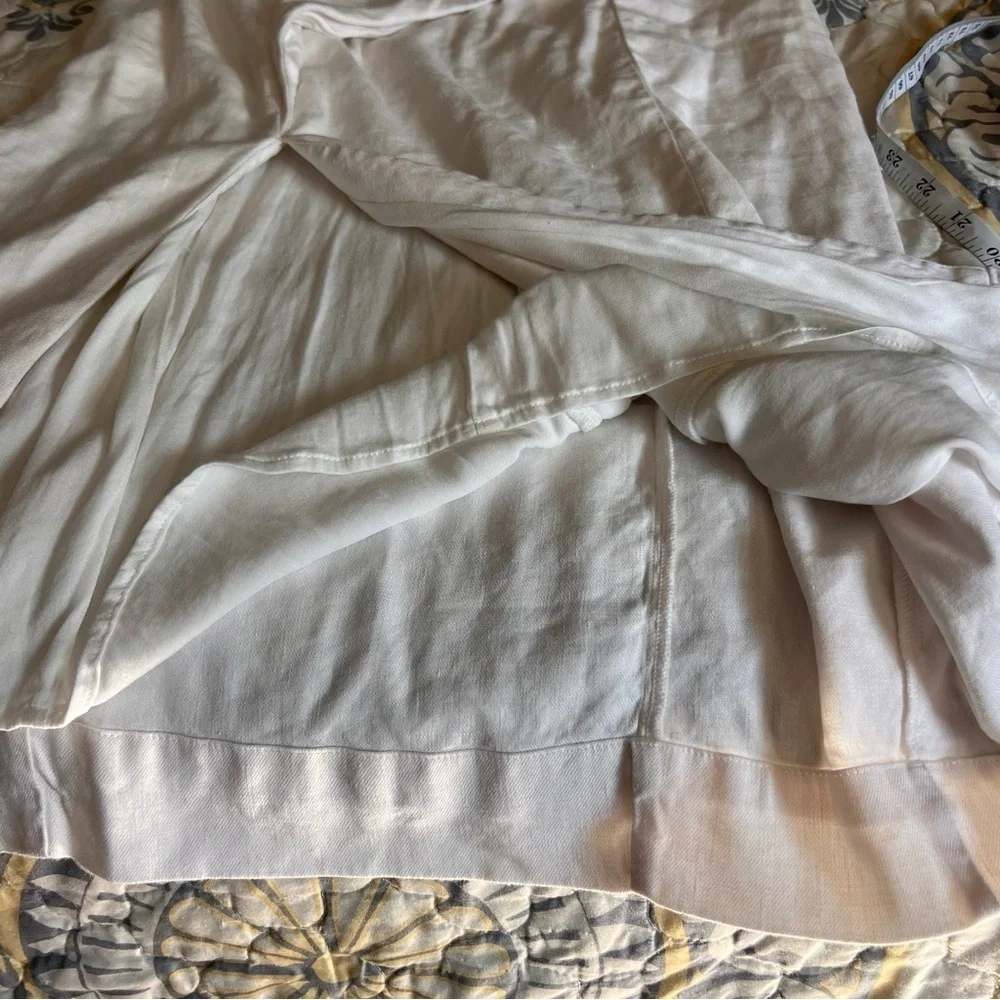 Anthropologie Sleeveless Square Neck Linen Button Wrap Midi Dress, XS - Picture 10 of 14